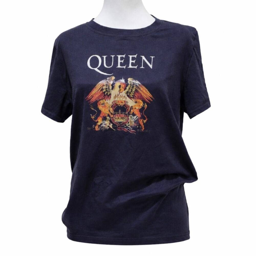 Queen Band Tee Shirt Dark Blue  Graphic Short Sleeve Top Size XL, Fan Wear